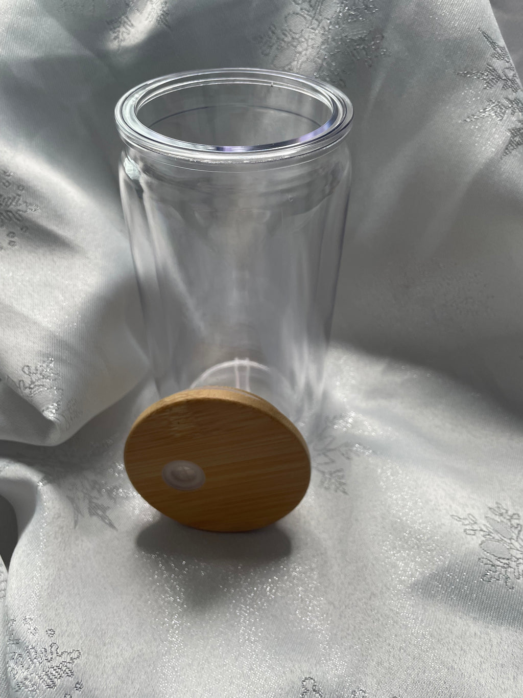 🌿 Bamboo-Lidded Dual-Walled Acrylic Tumbler (16oz) — £12.99