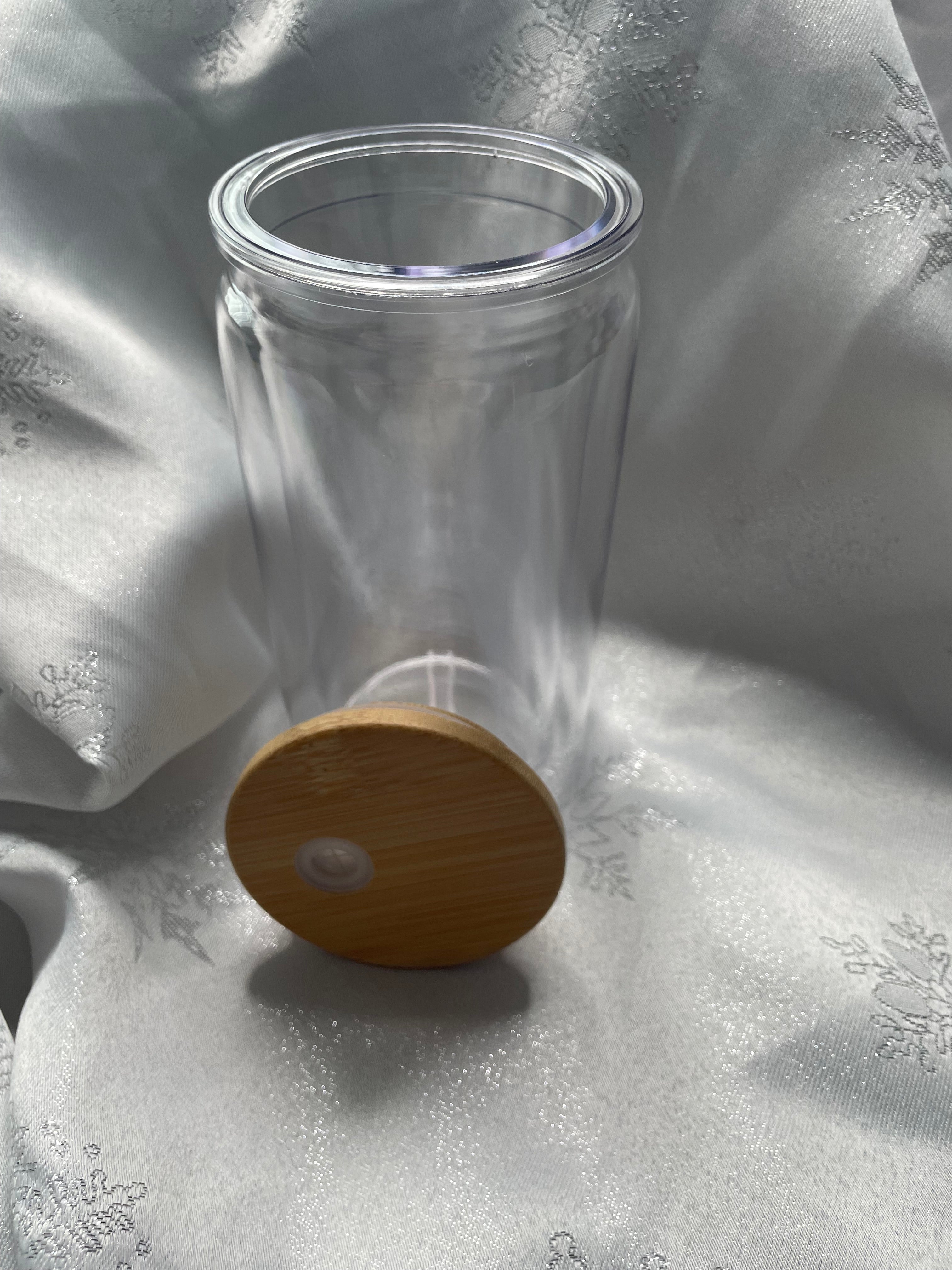 🌿 Bamboo-Lidded Dual-Walled Acrylic Tumbler (16oz) — £12.99