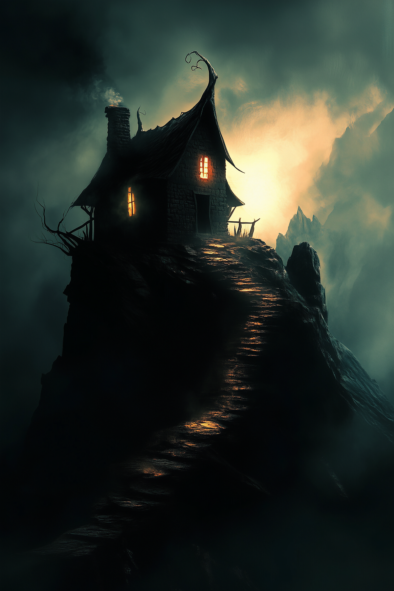 The Hilltop Haunting: Spooky Background Paper